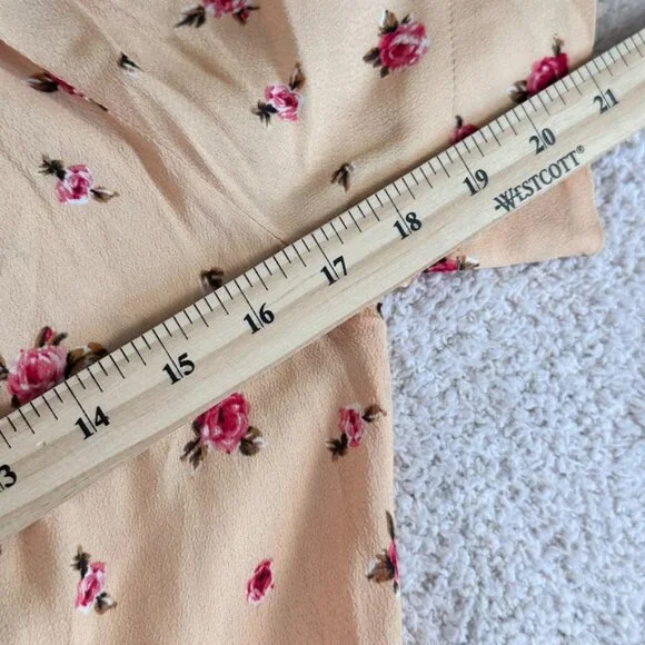 Rouje Paris Womens Midi Plunge Neck Dress Yellow Floral Size 34 US 2 Summer Lux - Picture 10 of 12